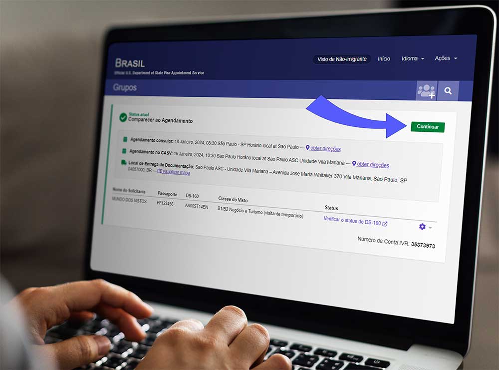 Clique em continuar no canto superior direito
