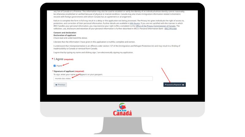 Aceite os termos e assine o formulários
