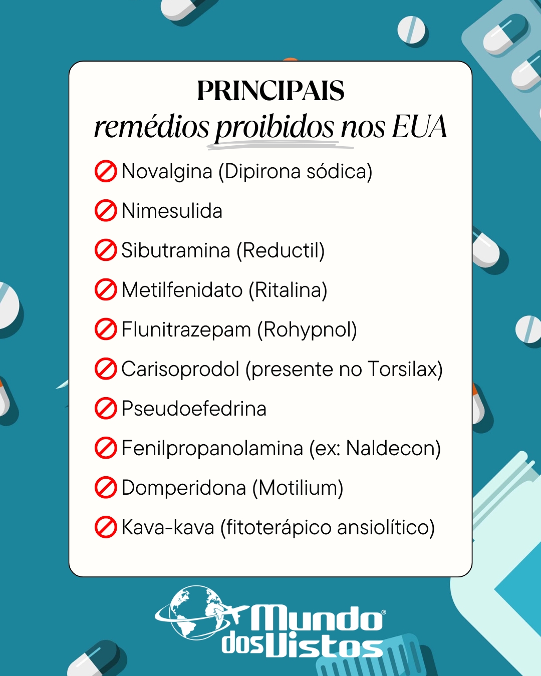 Lista de remédios proibidos nos EUA
 Lista de remédios proibidos nos EUA