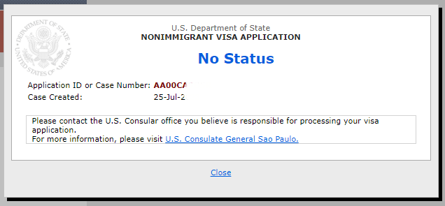 Visto americano em análise
