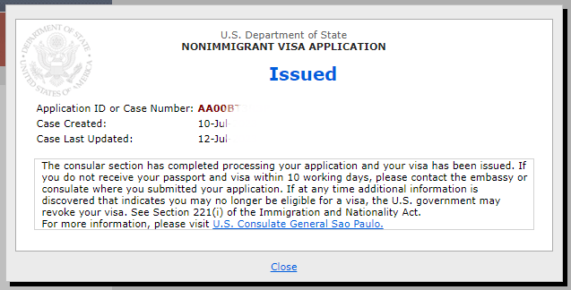 Visto americano concedido
