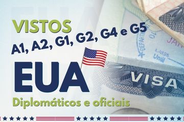Vistos diplomáticos e oficiais dos EUA: A1, A2, G1, G2, G4 e G5